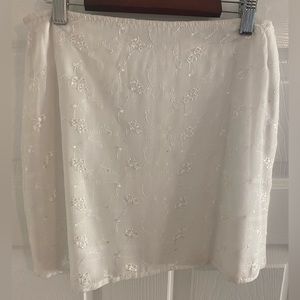 Y2K floral mini skirt double layered Off-White size small Vintage